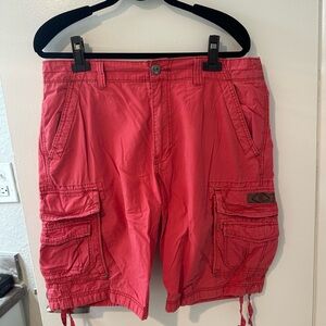UNIONBAY Men's Vibrant Red Cargo Shorts